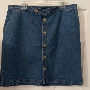 CJ Banks Blue Denim A-Line Skirt
